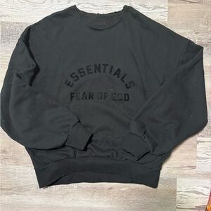 Fear of God Essentials Black Crewneck Sweater